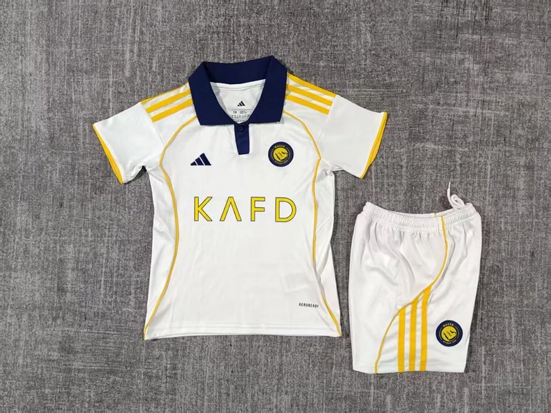 Kids-Al-Nassr 25/26 Third White/Yellow Soccer Jersey